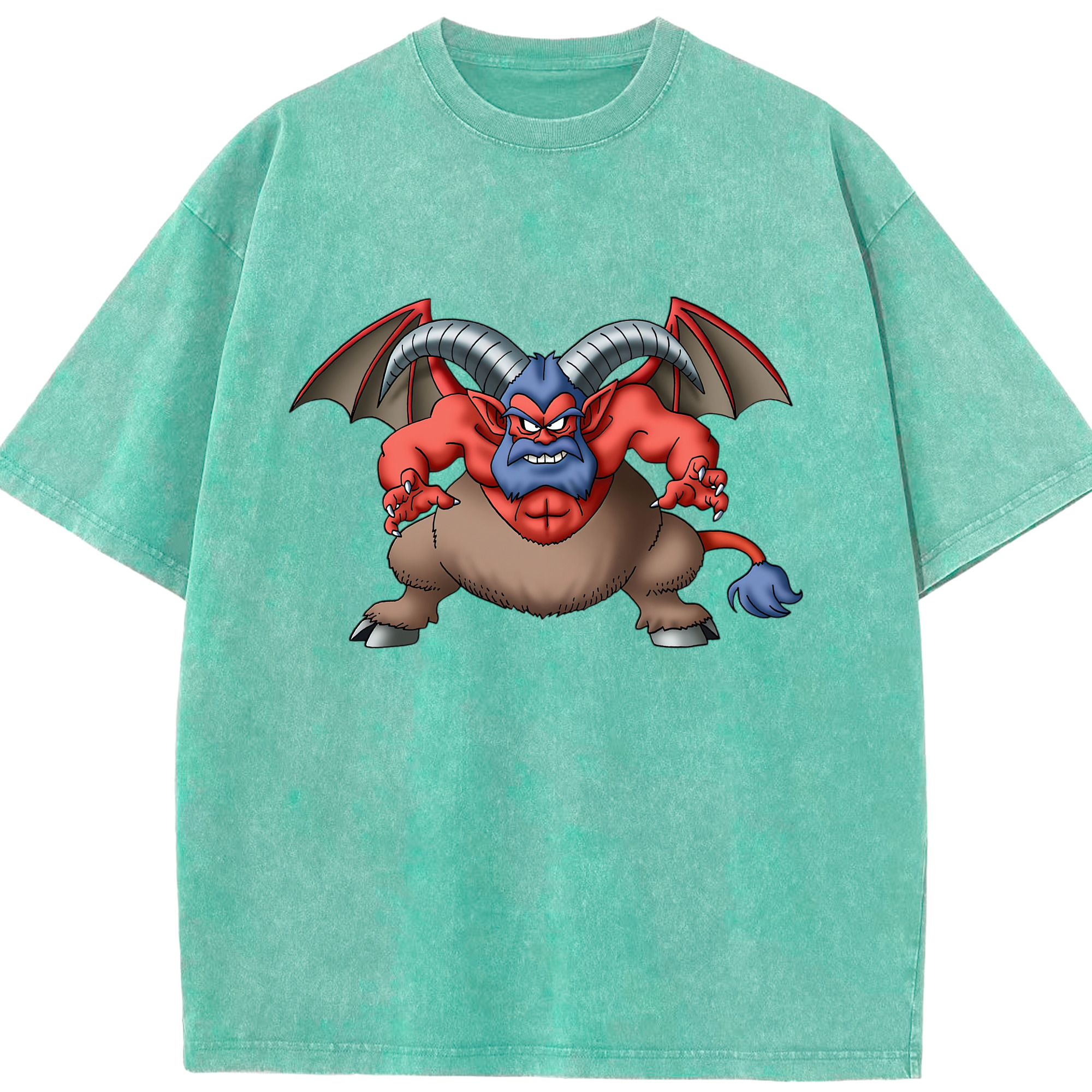 （画像用） ドラゴンクエスト Doragon Kuesuto Dragon Quest 綿100% ヴィンテージ風 半袖Tシャツ（フロントプリント）